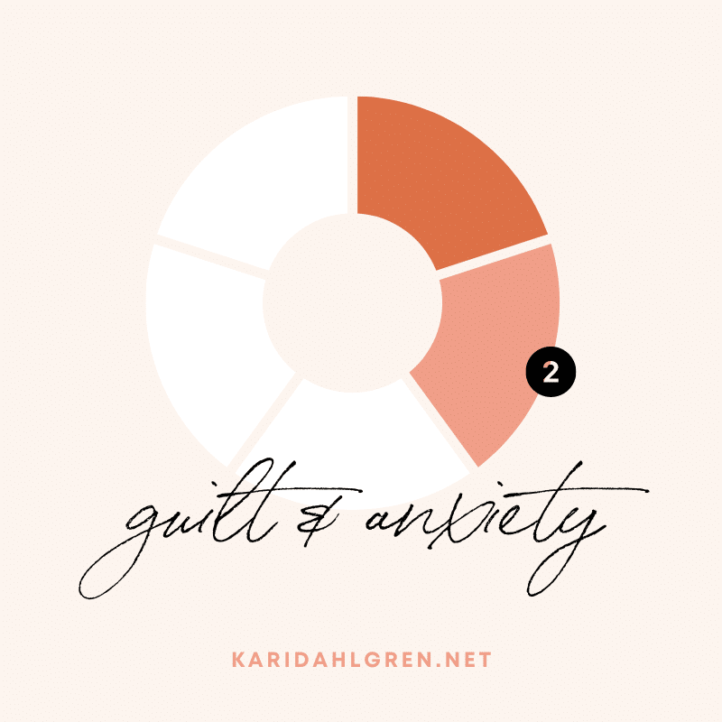 second pie chart segment: 2 - guilt & anxiety