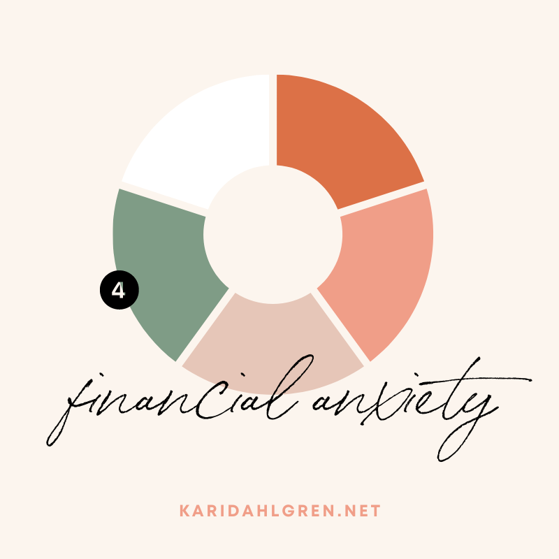 fourth pie chart segment: 4 - financial anxiety