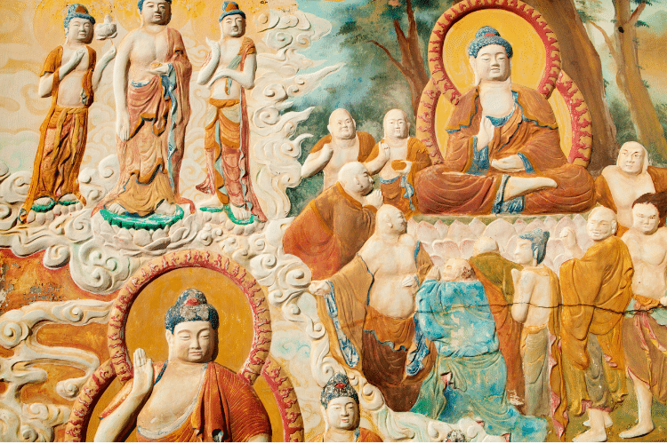 Buddhist tapestry background