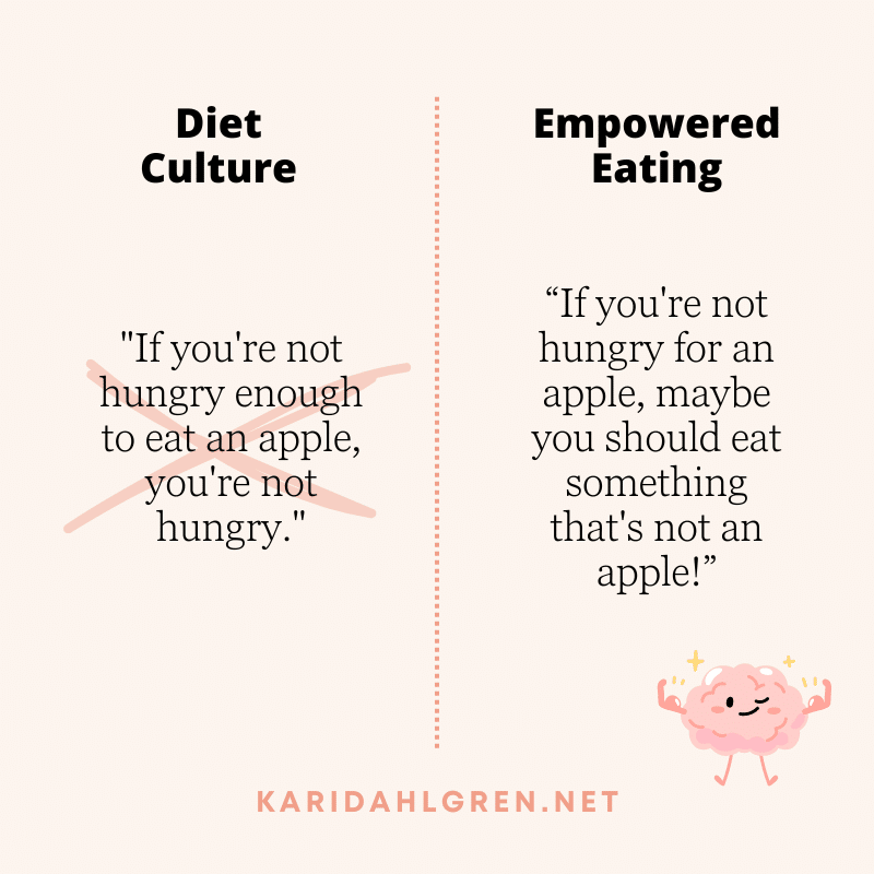 healthier eating quote: “If you're not hungry for an apple, maybe you should eat something that's not an apple!”