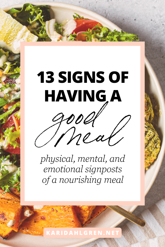 13 signs of having a good meal: physical, mental, and emotional signposts of a nourishing meal